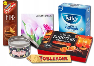 Balenie sladkostí čaj čokoláda matka mama