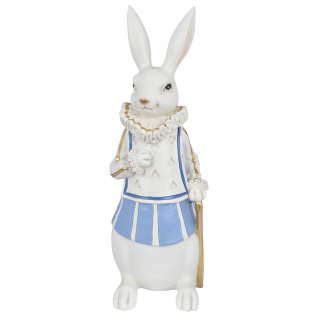 Veľkonočná dekorácia - Pán Rabbit, biely a modrý s Veľkonočnou trstinou