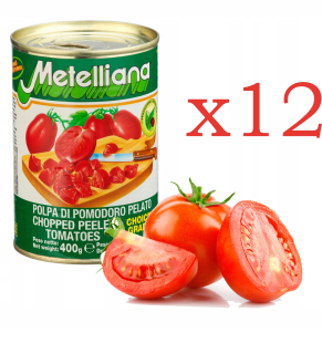 PD Tomatoes bez kože Cube Mettellia 400g X12