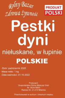 Tekvica tekvica v Łupine niełkane 2,5 kg - poľština