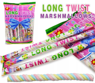 Dlhý Twist Marshmallow XXXL pena 40cm 24ks !!!