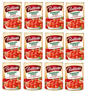 Nakrájané paradajky bez pudliszki kože 400g x 12ks