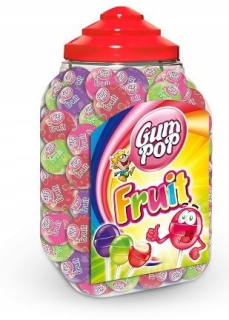 Pop gumy ovocné lízanky s gumovou 100ks.
