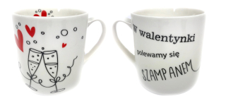 Darček na Valentína - Valentínsky pohár 330 ml porcelánu