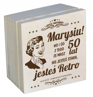 Darček pre 50. narodeninám truhlík Essential gravírky