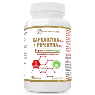 Spaľovač tuku - Progress Labs Capsaicin + piperíny 120c chudnutie