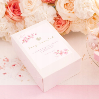 Prvé sväté prijímanie - Krabičky Cake Communion Pink Magnolias + Meno