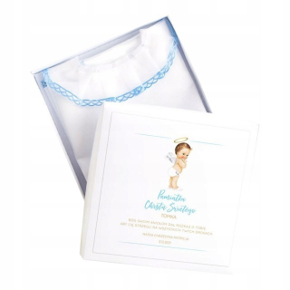 Doplnky na krst - Krabica pre krst Angel Blue + Meno