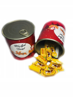 CAN konzervy Fudge darček Vianoce v Santa