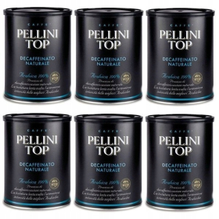 Káva bez kofeínu -  Pellini Top Decffeinowa 250g Mleté kávy X6