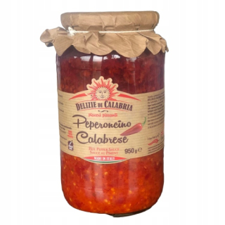 Pepperoni v olejovej zeleninovej bombe Calabrese taliančina