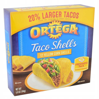 Mexická kuchyňa - Palacinky na taco ortega škrupiny žltá kukurica s USA