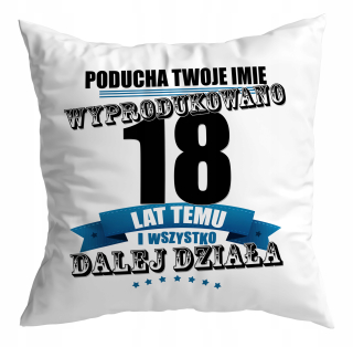 Darček k narodeninám vankúš 18 20 30 40 Meno Vek