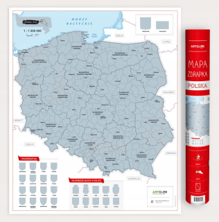 Poľsko stieracia mapa Poľska