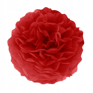Darček na Valentína - Papierové pompom, červené valentínske dekorácie