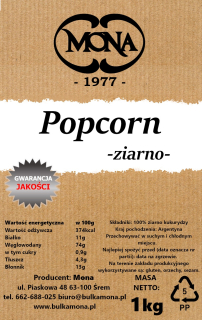 Popcorn, kukurica, zrno MONA 5 kg PREMIUM