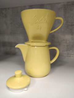Porcelán Drip Melitta s džbánom ŽLTÉ
