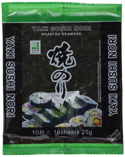 Japonska kuchyňa - Vysoko kvalitná pražená morská riasa zelená 25g