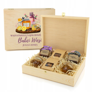 Box pre čaj med + gravírovací darček pre babičku