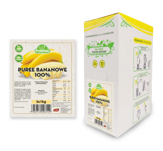 Čisté (pyré) banán 100% bez cukrovej pupe 3x1kg