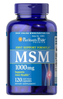 Ochrana kĺbov -  Puritanova pýcha MSM 1000mg organické síry rybníky