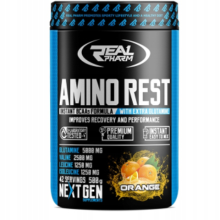Aminokyseliny - Real Pharm Amino Rest 500g BCAA Glutamín Amino