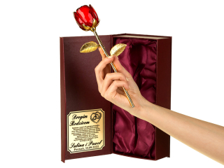 Darček na Valentína - Rose Gift pre dievča na Valentína, vaše gravírovanie
