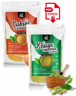 Zelená káva - Trstinový cukor Real Foods 1 kg + zelená káva 1 kg