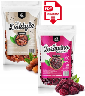 Reálne potraviny sušené dátumy 1000g + Żurawina 500g