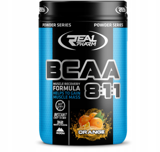 Aminokyseliny - Real Pharm BCAA 8: 1: 1 Orange