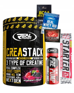 Kreatín - Real Pharm Crea Crea Stack 420g Mix 3 Typy kreatínu