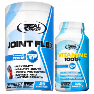 Ochrana kĺbov - Real Pharm Kose Flex + Vitamín C 1000 400g + 100TAB