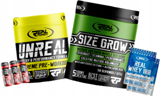 Kreatín - Real Pharm Unreal + Veľkosť rastú - 675g Lychee