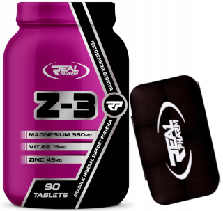 Testosterón - REAL Pharm Z3 120 Tabs Zinkový magnézium VIT B6 ZMA + BOX