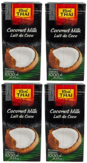 Pravé thajské kokosové mlieko ZDRAVÉ mlieko 4x1L