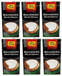 Skutočné thajské kokosové mlieko 6x1l zdravé mlieko