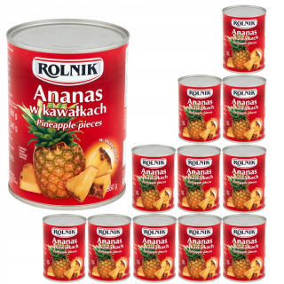 Poľnohospodársky ananás v kusoch v slanomine 12 x 580 ml
