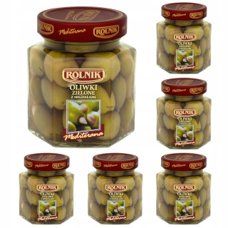 Farmárske olívy zelené s mandľovým jar 6 x 314 ml