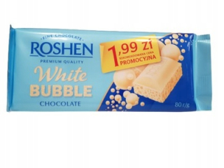 Roshen Chocolate Bubble White 80g bublinková krabička 20ks