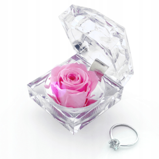 Darček na Valentína - Pink Eternal Rose Box pre šperky