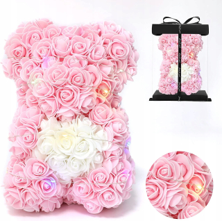 Darček na Valentína - Medveď s ružami iná | značka - ďalšie 25 cm