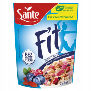 SANTE FLATS FIT CRANBERRY BLUEBERRY GOJI 225G -8ks.