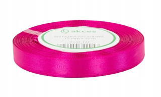 Veľkonočná dekorácia - Satin ružová amaranth stuha 12 mm 32 m