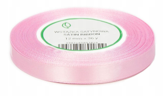Veľkonočná dekorácia - Satin stuha Ribbon dekoratívna ružová ružová 12 mm 32 m