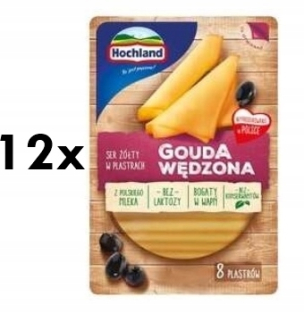 Syrový žltý gouda údené plátky Hochland 12 x135g