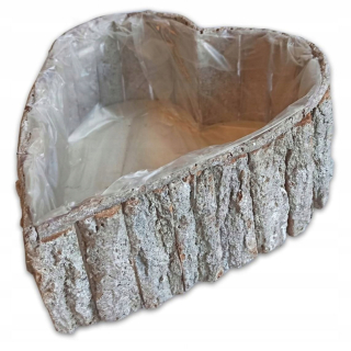 Srdcový pokrývka, prírodná hrnčná kôra Dzrewa 21 cm