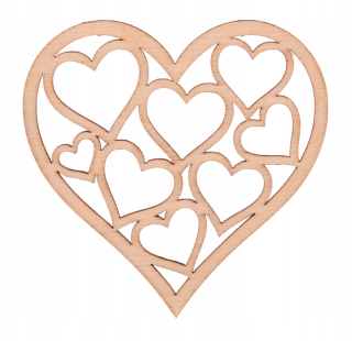 Darček na Valentína - Preglejka, dekor pre škatuľu, 8 cm