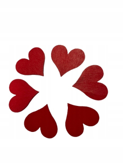 Darček na Valentína - Srdcia 6 ks Drevené červené srdce Valentína