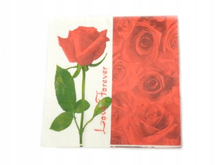 Darček na Valentína - Papierové obrúsky srdiečka Różai 33x33 cm 20 ks