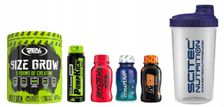 Kreatín - Veľkosť rastú 675g Mix + Kreatín Podiel + 4 Shots